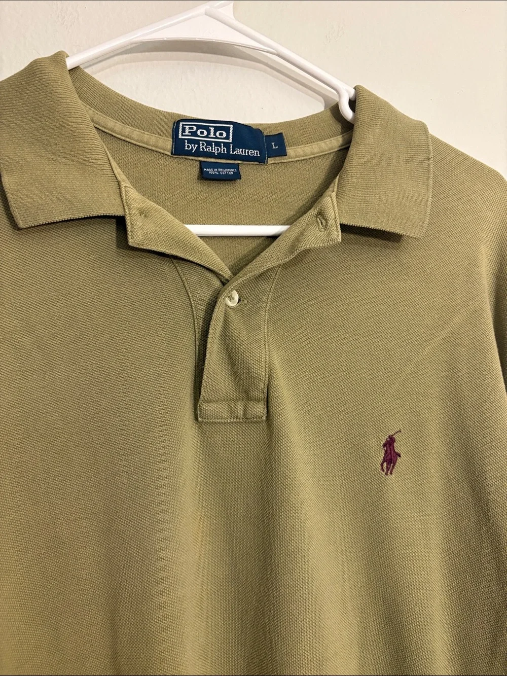 Polo by Ralph Lauren Olive Green Polo with Maroon Pony